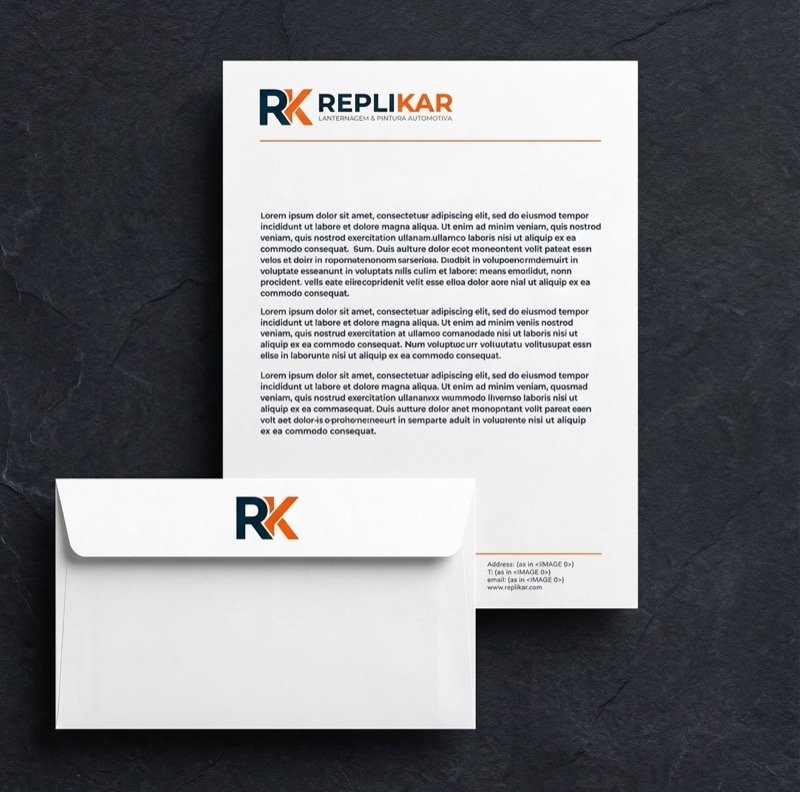 Papel timbrado e envelope RepliKar
